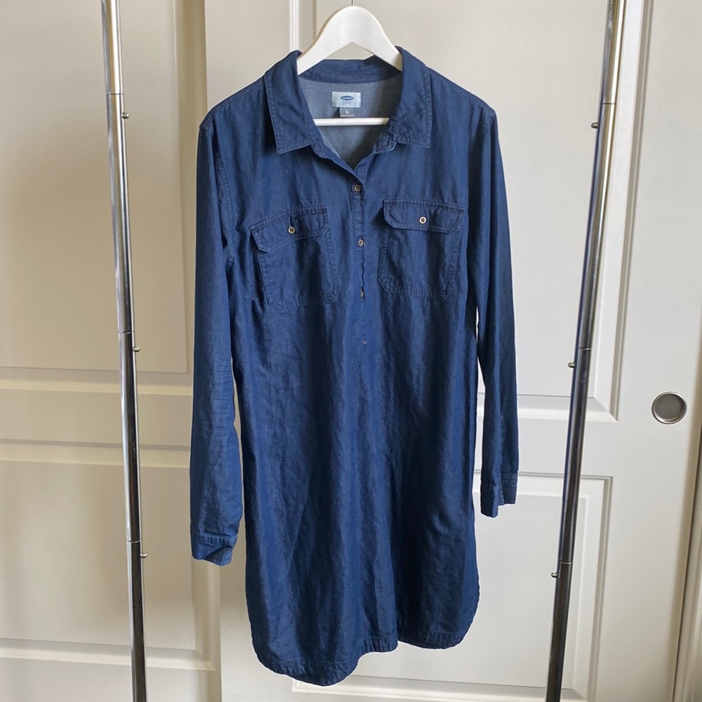 Denim long sleeve dress